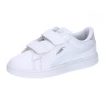 PUMA Unisex Çocuk Smash 3.0 Holo 2.0 V Ps Spor Ayakkabısı, 35 EU, 398293, Beyaz, Unisex Çocuk
