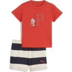 Puma Unisex Kırmızı Puma Super Puma Tee & Shorts Set Kırmızı Bebek Eşofman Takımı
