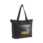 PUMA Unisex Yetişkin CAMPUS Shopper Shopper Çanta PUMA Black-Gold-No.1 Logo X