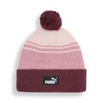 PUMA Unisex Yetişkin ESS Mid Crown Pom Beanie Şapka Ruby Shimmer-Mix Tek Beden