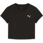 Puma WARDROBE ESS Baby Tee Kadın T-shirt Günlük Kullanım İçin Rahat Kesim Siyah Renk