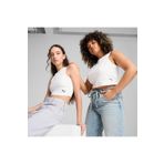 Puma Wardrobe Essentials Ribbed Crop Top Kadın Beyaz Atlet