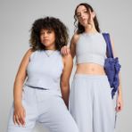 Puma Wardrobe Essentials Ribbed Crop Top Kadın Mavi Atlet.47