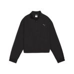 Puma Woven Half Zip Crew Kadın Siyah Klasik Yaka Sweatshirt, M
