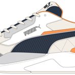 Puma X-Ray 2 Square White-Navy-White-Clementine Unisex Yetişkin Spor Ayakkabı