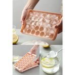 Pumo Pembe 33 Bölmeli Kapaklı Küre Buz Kalıbı Dondurma Kalıbı