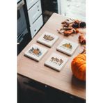 Pumpkin Spice Drink, Bal Kabaklı Içecek Doğal Taş Traverten Bardak Altlığı 4 Lü Set