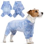 PUMYPOREITY Köpek Pijamaları, Dört Ayaklı Köpek Giysileri Yavru Kazak Tulum Evcil Hayvan Uyuyan Nefes Alabilir Köpek Gece Kıyafetleri Rahat Pijama Tulum Küçük Orta Köpekler için (Mavi, S)