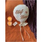 Punch Passion Bebek Dekoratif Kırlent/isimli Bebek Takı Yastığı Dekoratif Yastık Punch Nakışlı-Iç Dolgulu-Balon Tp - Gri - Standart