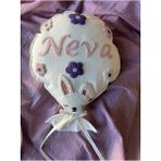 Punch Passion Bebek Takı Yastığı/punch Kırlent /isimli Balon Yastık / 25X35-İÇ Dolgulu-Model KOD:PPK151 - Ekru - Standart