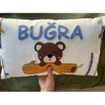 Punch Passion Bebek Takı Yastığı/punch Kırlent /isimli Bebek Yastık Kılıfı/ 30X50-İÇ Dolgusuz-Model Kod: PPK163 - Ekru - Standart