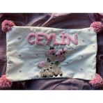 Punch Passion Bebek Takı Yastığı/punch Kırlent /isimli Bebek Yastık Kılıfı/ 30X50-İÇ Dolgusuz-Model KOD:PPK150 - Ekru - Standart