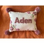 Punch Passion İsimli Bebek Takı Yastığı Dekoratif Yastık Kılıfı Punch Nakışlı Içi DOLGULU-30 x 40 - Ekru - Standart