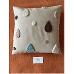 Punch Passion İsimli Bebek Takı Yastığı Dekoratif Yastık Kılıfı Punch Nakışlı Içi DOLGUSUZ-40 x 40 - Ekru - Standart