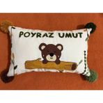 Punch Passion Isimli Bebek Takı Yastığı Dekoratif Yastık Kılıfı Punch Nakışlı Içi Dolgusuz - Ekru - 0 - 3 Yaş