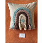 Punch Passion Lüks Bebek Yastığı Dekoratif Yastık Kılıfı Punch Nakışlı Içi Dolgusuz 40X40 - Ekru - 0 - 3 Yaş