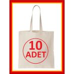 Punch Pazarı 10 Adet Baskısız Ham Bez Çanta 35X40 Kulplu Boyama Omuz Plaj Ekmek Alışveriş Çantası - Açık Krem