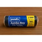 Pundix J350 Jumbo Boy Çöp Torbası 80X110 Cm 1 Rulo (10 Adet) 350 Gr Çift Kat 43 Mikron Dayanıklı Siyah Poşet