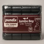 Pundix Pundıx J650 Endüstriyel Jumbo Boy Çöp Poşeti – 80X110 cm – 1 Koli (10 Rulo / 100 Adet) Dayanıklı, Sızdırmaz ve Geniş Hacimli Çöp Torbası - 80 x 110 cm
