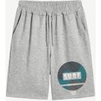 Punıx Büyük Beden Battal Bıg Sıze Men Surf Baskılı Tam Yazlık Erkek Gri Şort - 10XL
