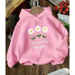 Punix Kids Punıx Kıds Kapüşonlu Grow Positive Thoughts Baskılı Kışlık Kalın Kız Çocuk Sweatshırt - Pembe - 8 Yaş