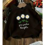 Punix Kids Punıx Kıds Kapüşonlu Grow Positive Thoughts Baskılı Kışlık Kalın Kız Çocuk Sweatshırt - Siyah - 9 Yaş