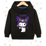 Punix Kids Punıx Kıds Kuromi Baskılı Kapüşonlu Siyah Renk Şardonlu Kışlık Kız Çocuk Sweatshırt - 6 Yaş