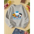 Punix Kids Punıx Kıds Octonauts Baskılı Yüksek Kalite Kışlık Kalın 3 Iplik Bisiklet Yaka Kız Çocuk Sweatshırt - Gri - 6 Yaş