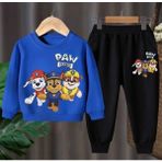 Punix Kids Punıx Kıds Özel Tasarım Bisiklet Yaka Paw ve Arkadaşları Baskılı Kışlık Trend Erkek Çocuk Eşofman Takımı - 12 Yaş - Saks Mavi
