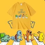 Punix Kids Punıx Kıds Özel Tasarım Pokemon Baskılı Unısex Erkek/kız Çocuk Yazlık T-Shırt - 3 Yaş