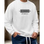 Punix Punıx Büyük Beden Özel Seri Los Angeles Baskılı Bisiklet Yaka Oversize Erkek Trend Sweatshırt - Beyaz - 3XL