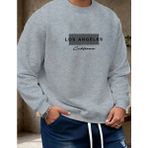 Punix Punıx Büyük Beden Özel Seri Los Angeles Baskılı Bisiklet Yaka Oversize Erkek Trend Sweatshırt - Gri - M