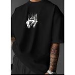 Punix Punıx Büyük Beden Özel Tasarım Art Soyut Modern Baskılı Yazlık Erkek Yeni Sezon T-Shırt - Siyah - 6XL