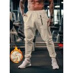 Punix Punıx Büyük Beden Parıs Baskılı Kışlık Kalın Rahat Kalıp Erkek Battal Eşofman Altı - 10XL - Ekru