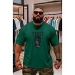 Punix Punıx Özel Tasarım Trust Baskılı Ter Tutmayan Yazlık Erkek Bıg Sıze Battal T-Shırt - Yeşil - 5XL