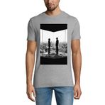 Punks not Dead Helmet Band Group Famous Singer Artist Pop Star Old Photo Erkek T-Shirt Bisiklet Yaka Gri, Gri, XL