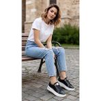 Punto 431150 Topuğu Taşlı Spor Ayakkabı - Siyah