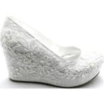 PUNTO 586343 Sedef Dolgu Taban Gelin Ayakkabısı - 001 - Beyaz