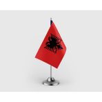 Punto Dizayn Arnavutluk Tekli Saten Masa Bayrağı Seti