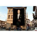 Punto Dizayn Asil Duruşlu Atatürk Poster Bayrak Premium Raşel Kumaş ATA79