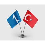 Punto Dizayn Avşar Boyu ve Türkiye Bayrağı Ikili Saten Masa Bayrağı Takımı