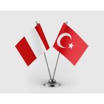 Punto Dizayn Avusturya Bayrağı ve Türk Bayrağı Ikili Saten Masa Bayrağı Takımı