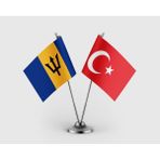 Punto Dizayn Barbados Bayrağı ve Türk Bayrağı Ikili Saten Masa Bayrağı Takımı