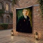 Punto Dizayn Başkumandan Gazi Mustafa Kemal Atatürk poster Bayrak Raşel Kumaş 100x150 cm ATA7