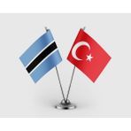 Punto Dizayn Botsvana ve Türkiye Bayrağı Ikili Saten Masa Bayrağı Takımı