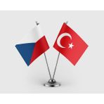 Punto Dizayn Çek Cumhuriyeti ve Türkiye Bayrağı Ikili Saten Masa Bayrağı Takımı