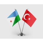 Punto Dizayn Cibuti Bayrağı ve Türkiye Bayrağı Ikili Saten Masa Bayrağı Takımı