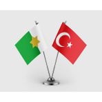 Punto Dizayn Dulkadir Beyliği ve Türk Bayrağı Ikili Saten Masa Bayrağı Takımı