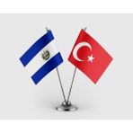 Punto Dizayn El Salvador ve Türkiye Bayrağı Ikili Saten Masa Bayrağı Takımı