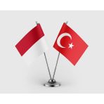 Punto Dizayn Endonezya Bayrağı ve Türk Bayrağı Ikili Saten Masa Bayrağı Takımı